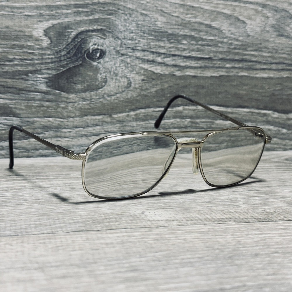 Stetson‎ Eyeglass Frames Mens Silver Aviator Rectangular Metal Frames Only